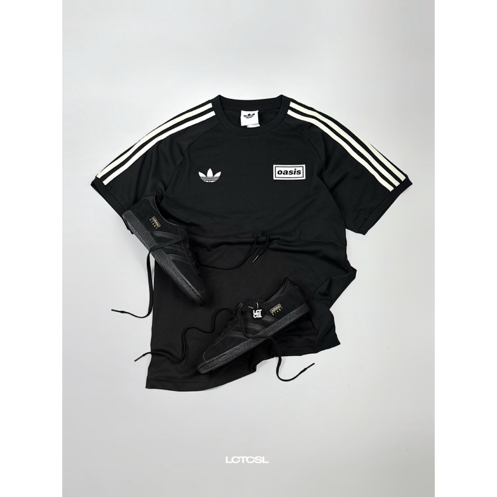 Adidas Originals X Oasis Tour 3-Stripes Tshirt - Black White