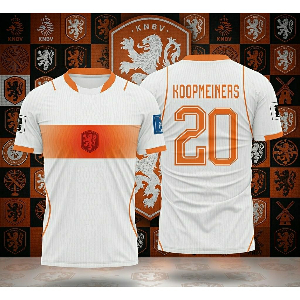 Jersey Away Timnas Netherlands 2026 Full printing gratis nama no punggung unisex