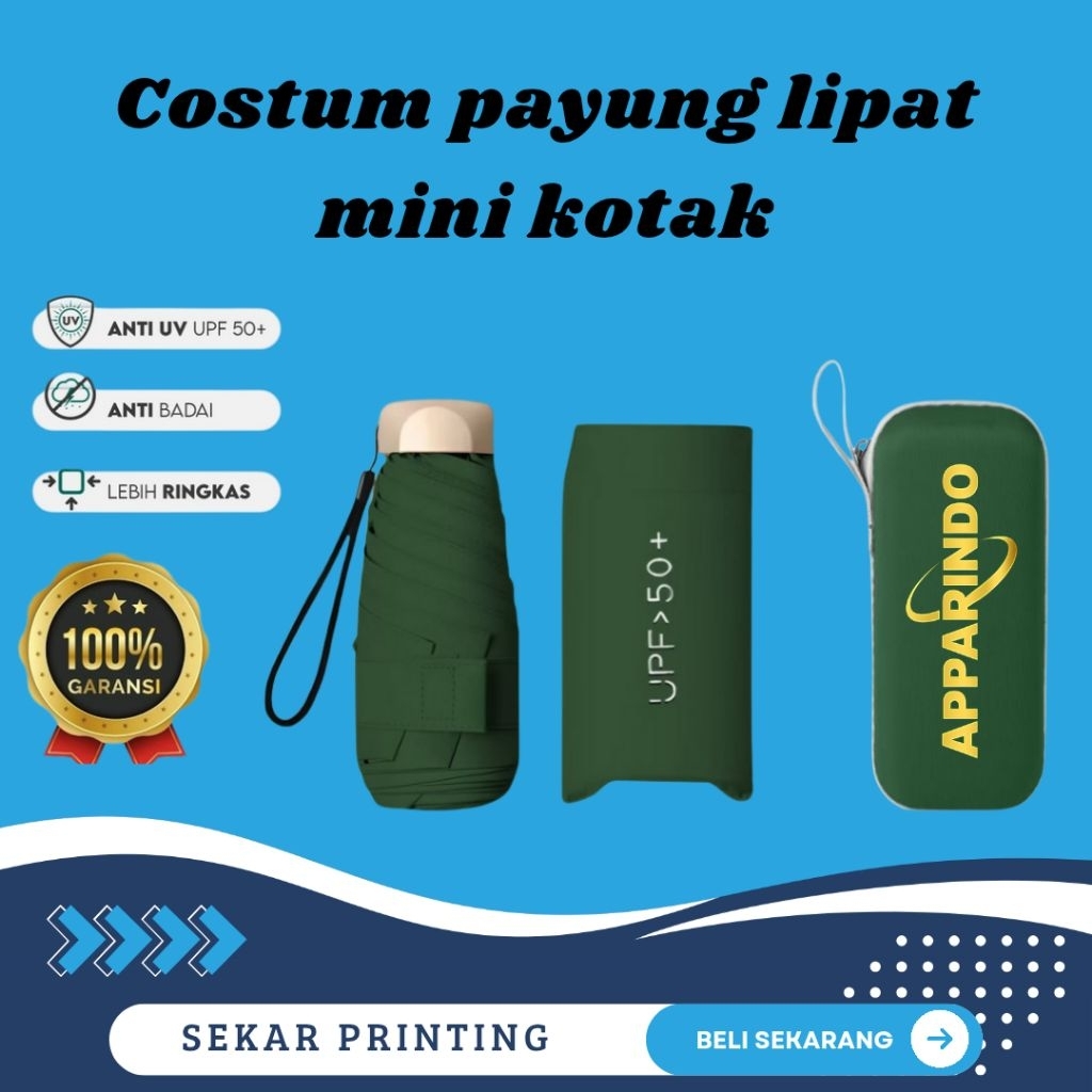 payung lipat mini kotak costum/payung lipat mini/payung costum
