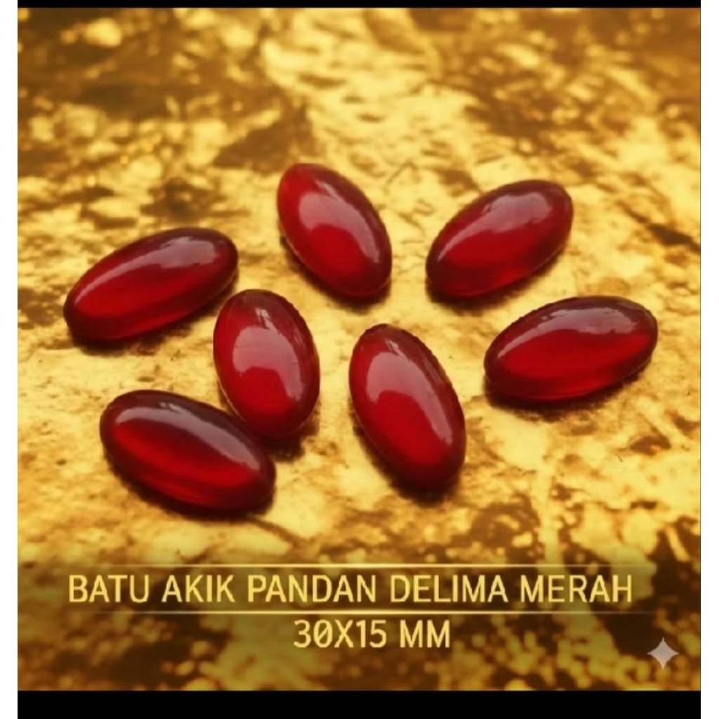 BATU AKIK PANDAN DELIMA MERAH 30X15 MM ASLI