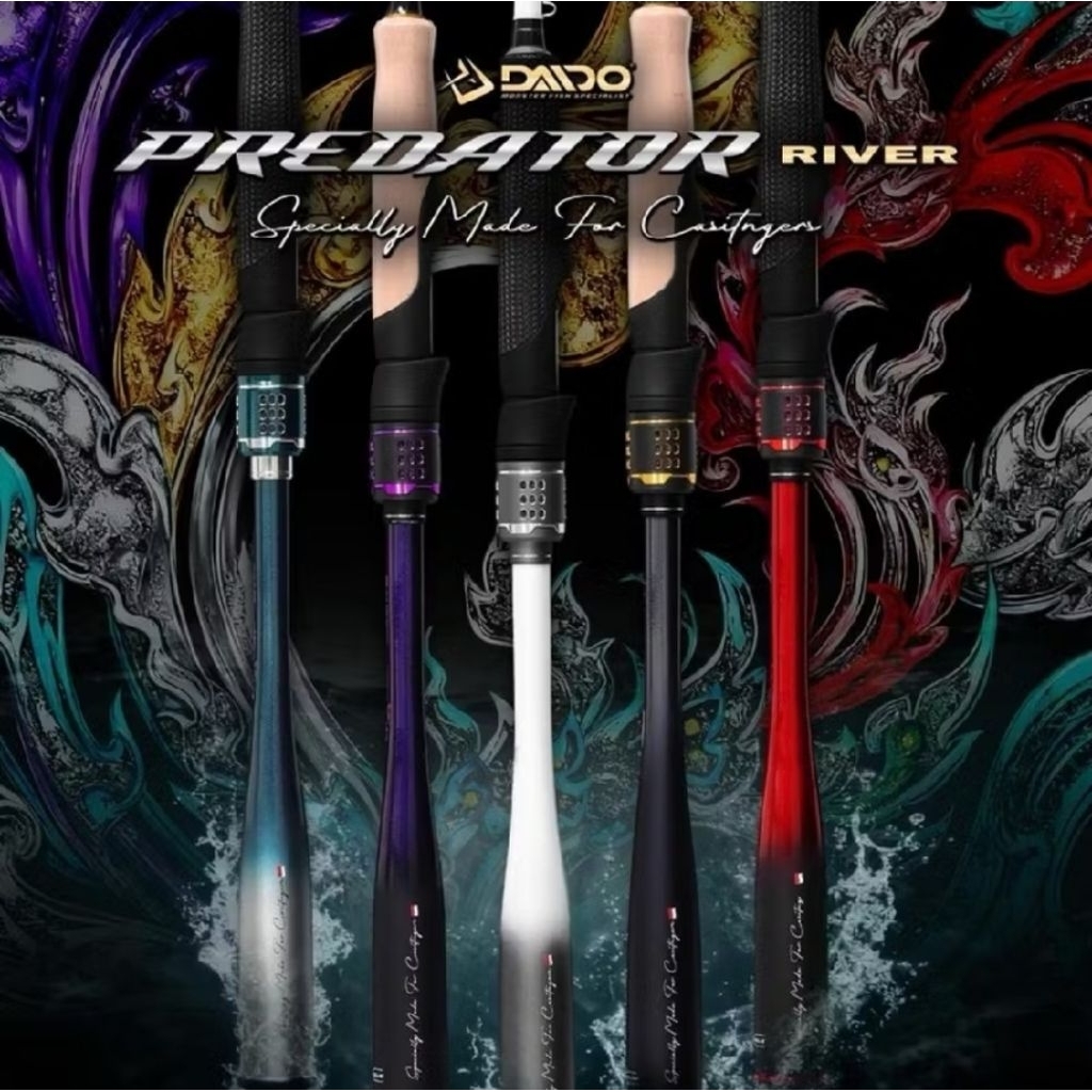 Joran pancing Spining Daido PREDATOR RIVER Top Hollow Carbon series MUSI/LARIANG/BENGAWAN/WANGO/KAPU