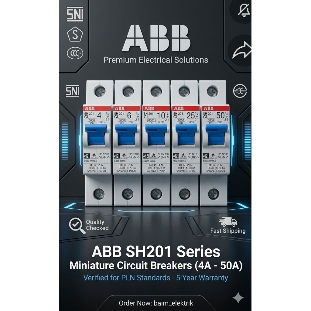 MCB ABB 2A TYPE SH 201 ORIGINAL SNI