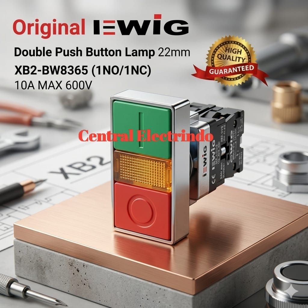 Double Push Button Lampu EWIG 22mm XB2-BW8365 (1NO/1NC)