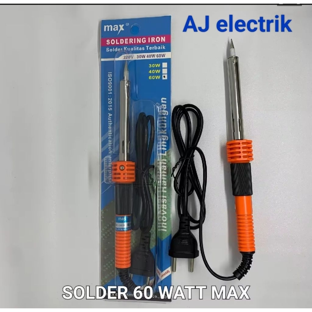 SOLDER 60Watt MEREK MAX / Solder Max 60W Kualitas Bagus Solder Cepat Panas Soldering Iron.