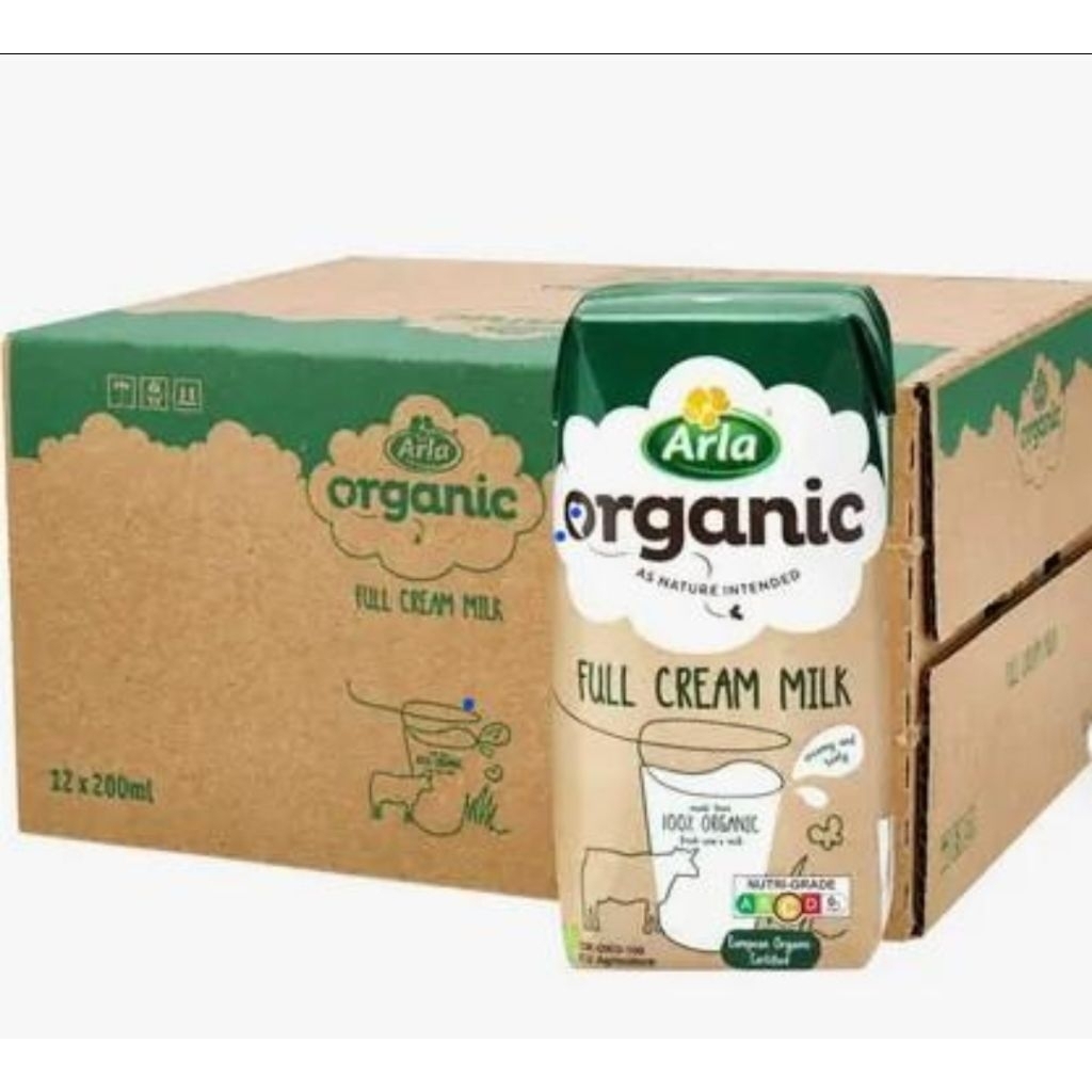 TERMURAH 12 Botol (FREE EXTRA 5 ARLA SEDOTAN) Susu UHT Organik Arla Full Cream 200ml - Rasa Alami, T