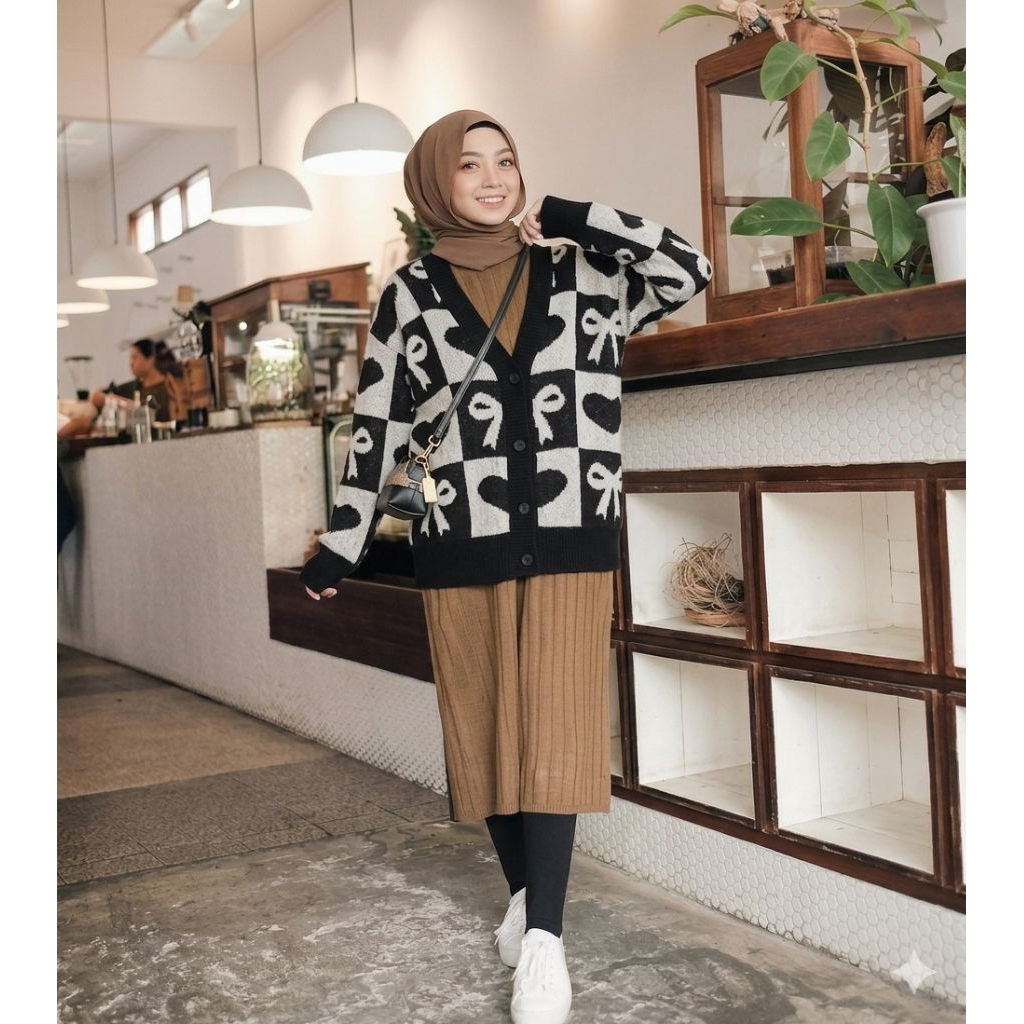 Sweater rajut bordir komputer motif / Sweater rajut wanita