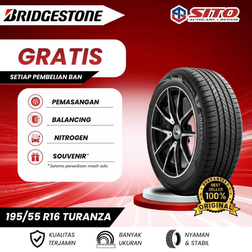 [WAJIB TANYA STOK] BAN BRIDGESTONE 195/55 R16 TURANZA