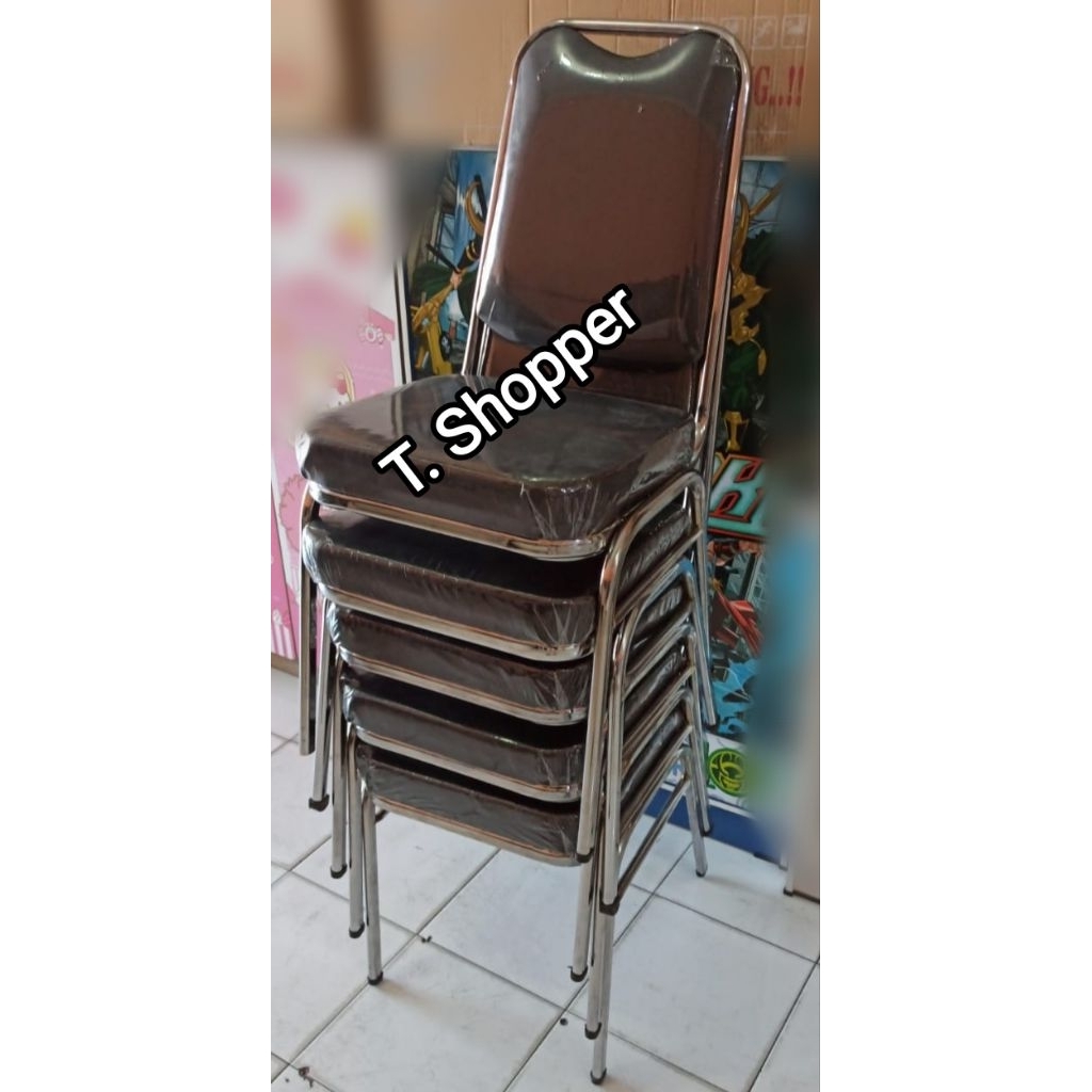 Kursi Susun Besi Kulit / Kursi Pesta / Kursi Kantor ( GOJEK)