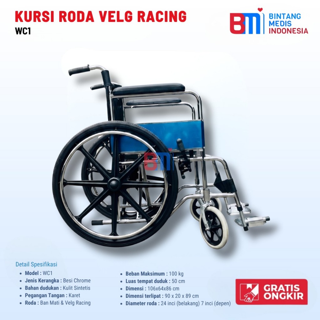 Kursi Roda Velg Recing GTT - Kursi Roda Lipat Traveling