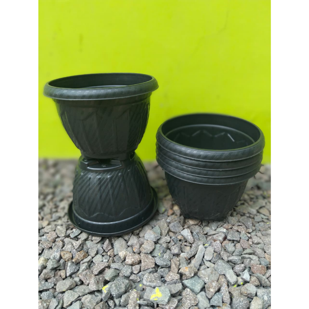 3pcs Pot Bunga Plastik Sedang Henka No 20 Pot Tanaman Plastik Pot Bunga Tanaman Hias