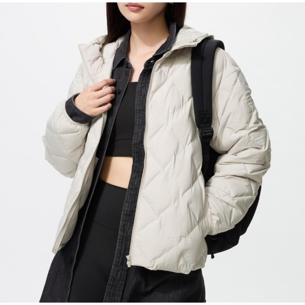 UNIQLO Women Pufftech Parka Jacket Puffer Wanita Jaket Puff Hangat Musim Dingin Winter