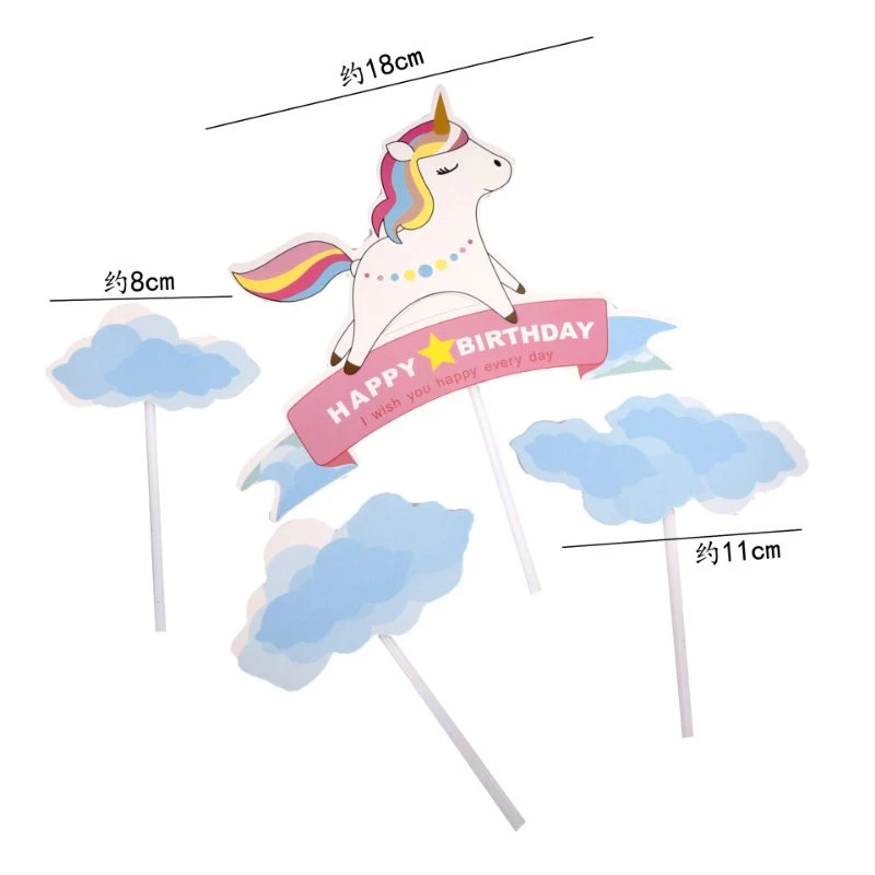 TOPPER CAKE UNICORN AWAN / HIASAN KUE DESIGN UNICORN DAN AWAN