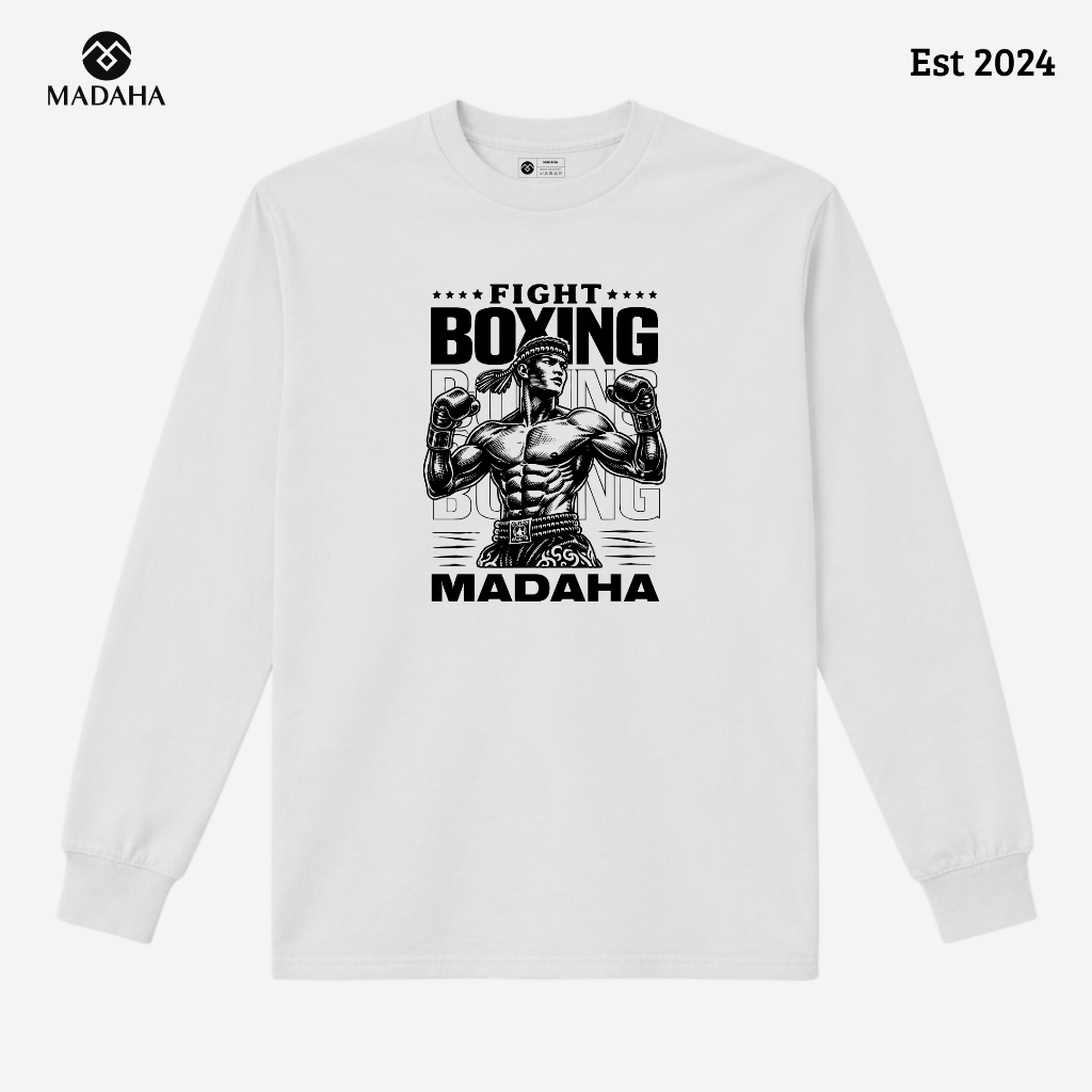 Madaha Kaos Baju Lengan Panjang Kickboxing Iron Fist