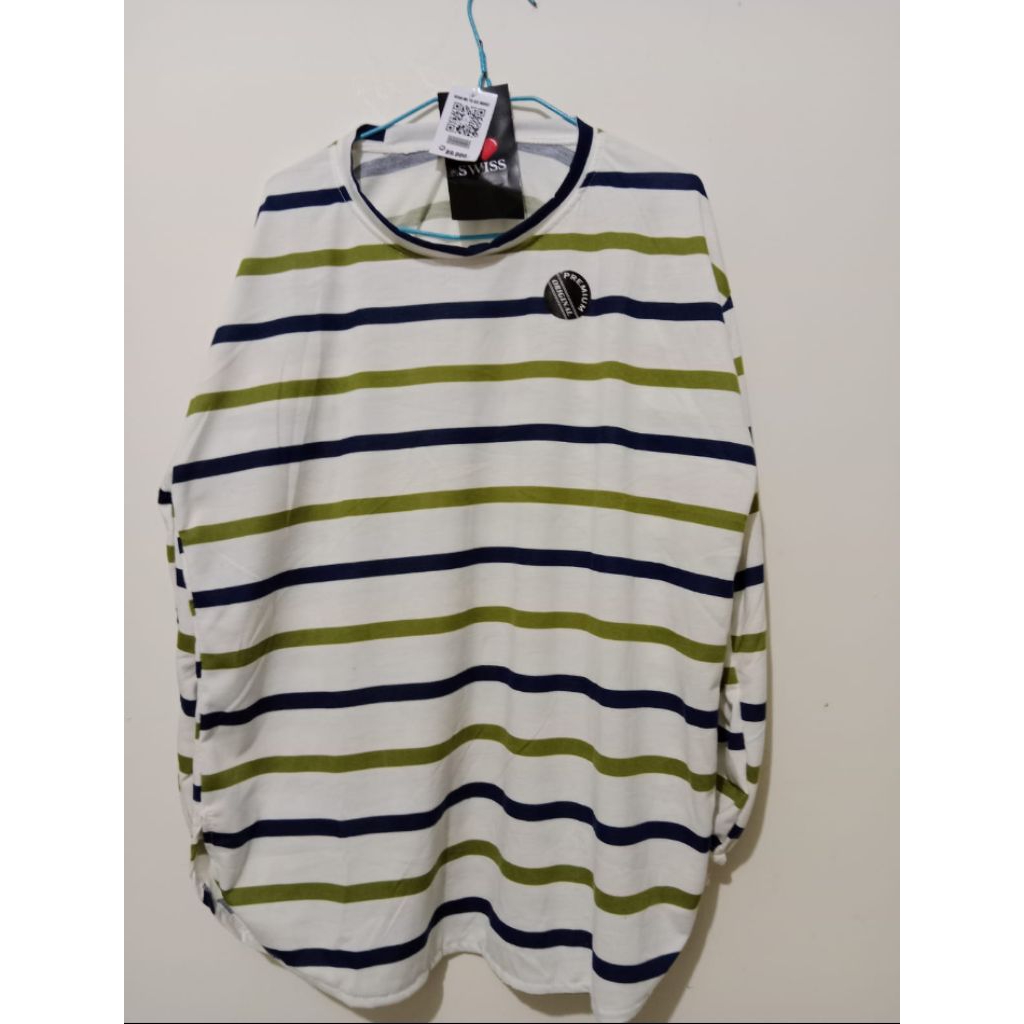 Jual Murah  Baju Kaos jalan olahraga premium ld 100 Blouse Kaos Stripe Kaos Jumbo Preloved Atasan Wa