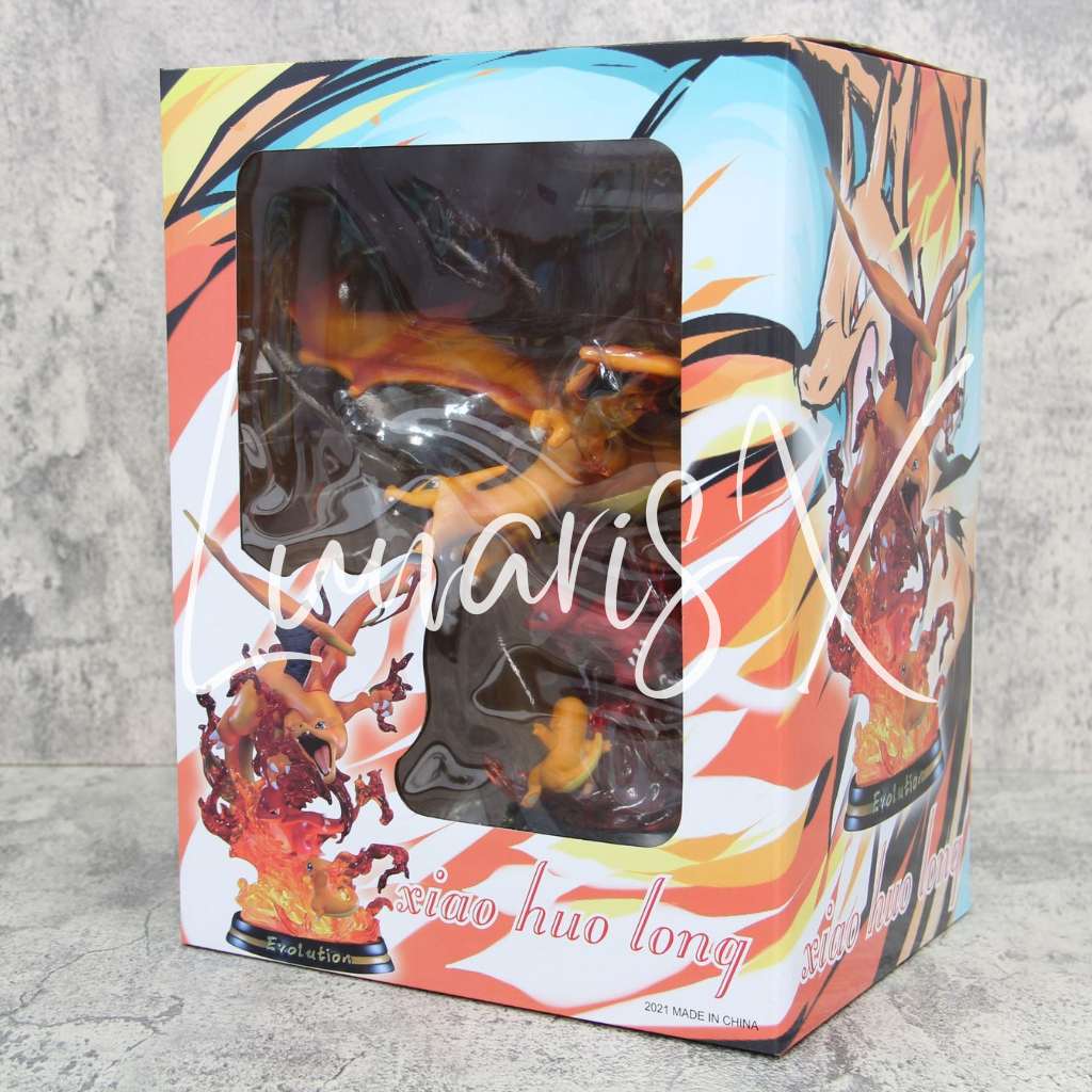 Pokemon Charizard Charmander Xiao Huo Long Evolution Anime Statue Figure