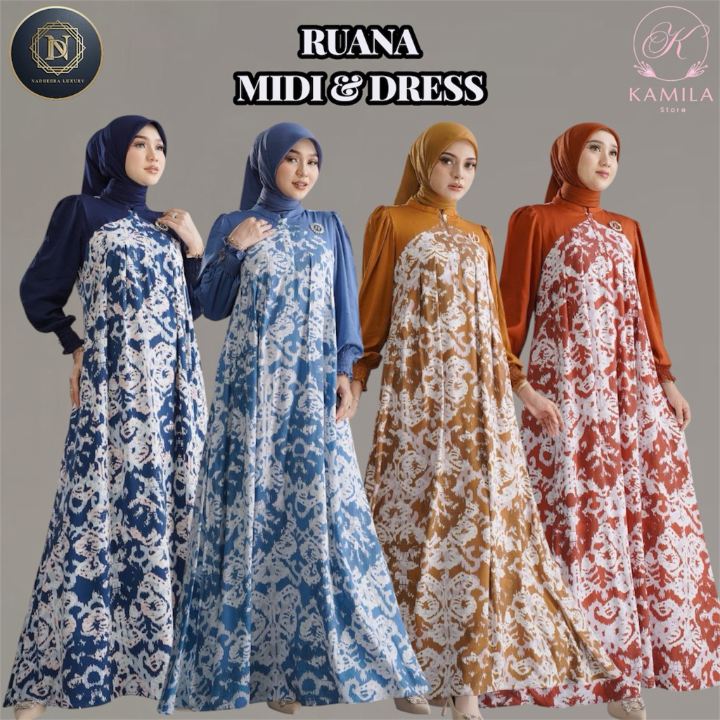 Ruana Midi & Dress by Nadheera Luxury Ruana Dress Nadheera Luxury Gamis Nadheera Luxury Rayon Premiu