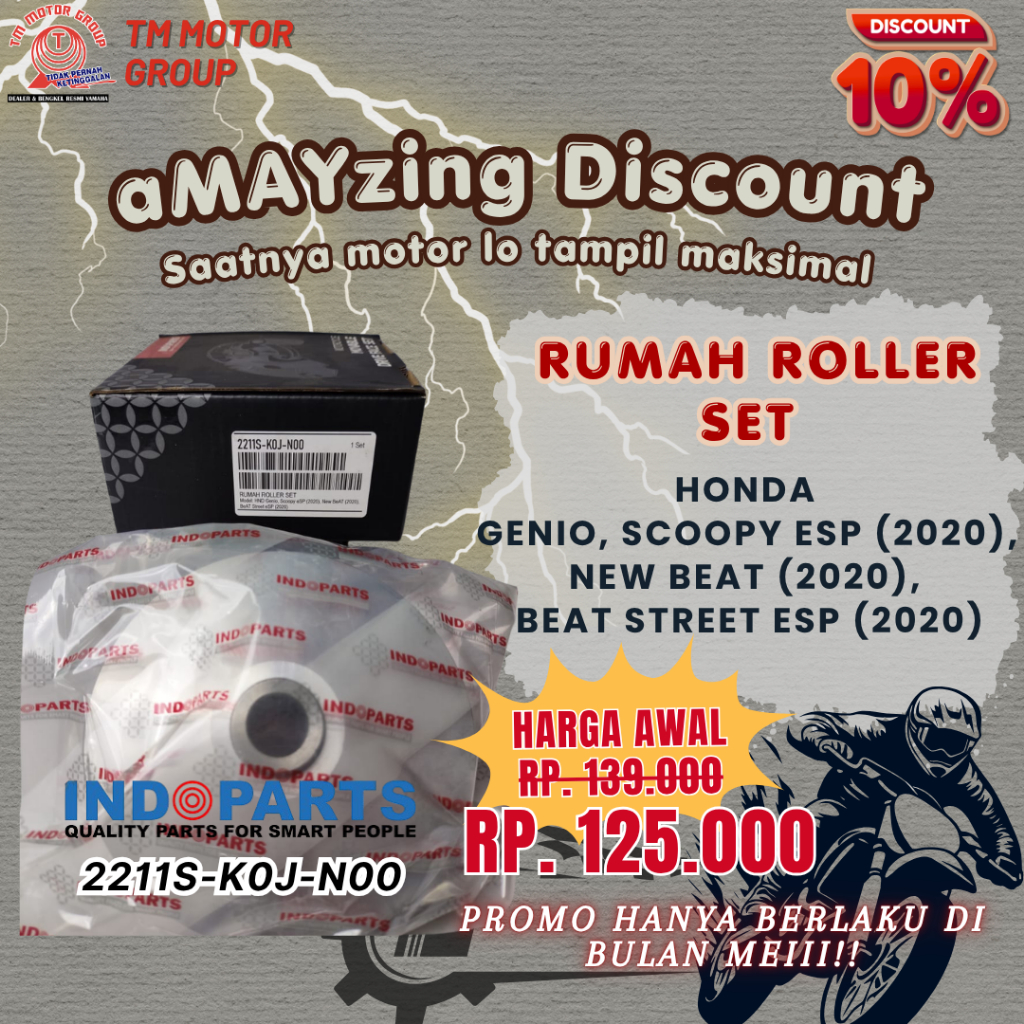 RUMAH ROLLER SET HONDA GENIO, SCOOPY ESP (2020), NEW BEAT (2020), BEAT STREET ESP (2020)  FI ORIGINA