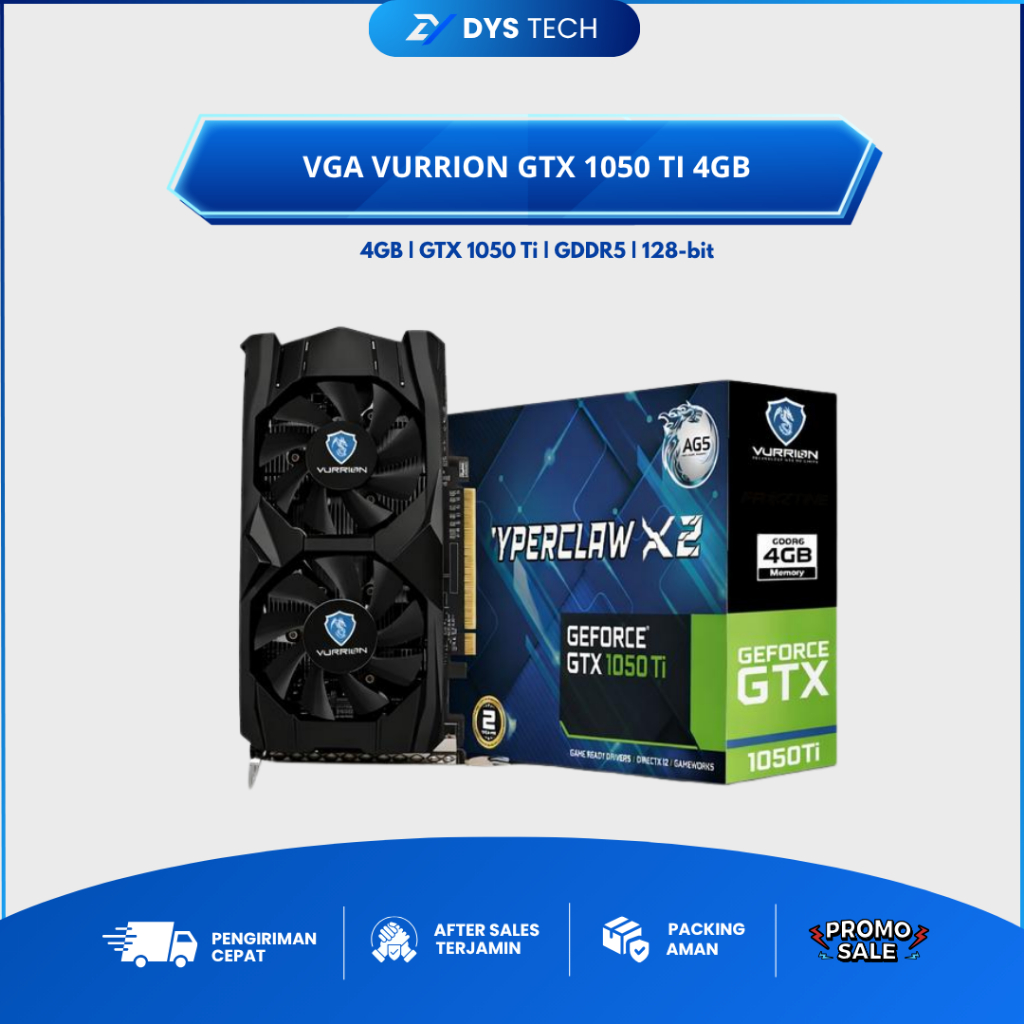VGA VURRION GTX 1050 TI 4GB GDDR5 128Bit GAMING VGA ORI I GTX 1050TI