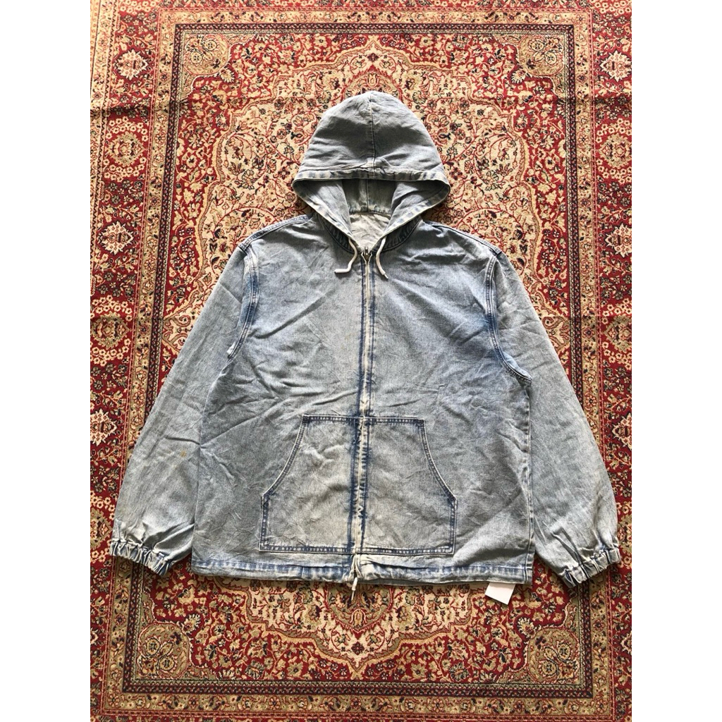 SPAO for Men washed denim active hooded jacket  Vintage Denim active jacket i323