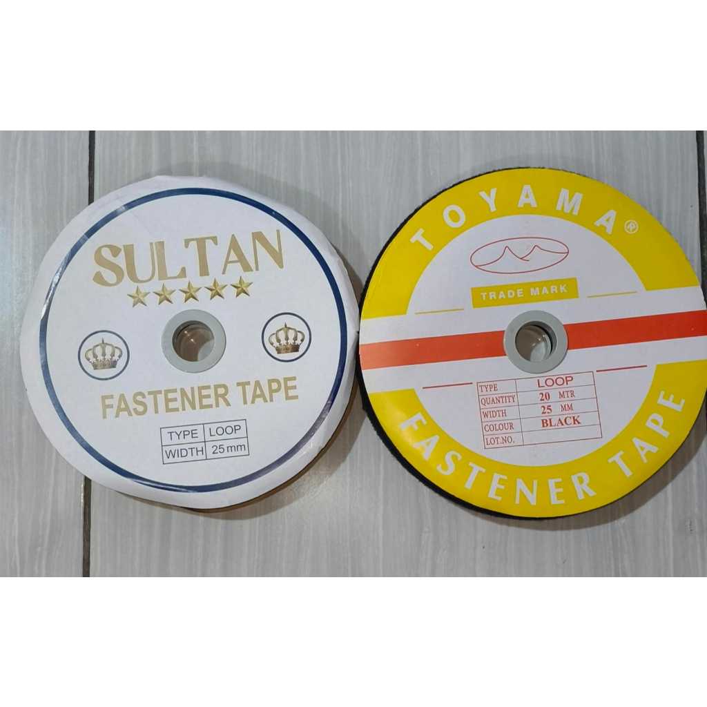 PEREKAT KAIN VELCRO LOOP 25MM  SULTAN / TOYAMA / LOOP NO HOOK 20MT MAGIC TAPE VELCRO