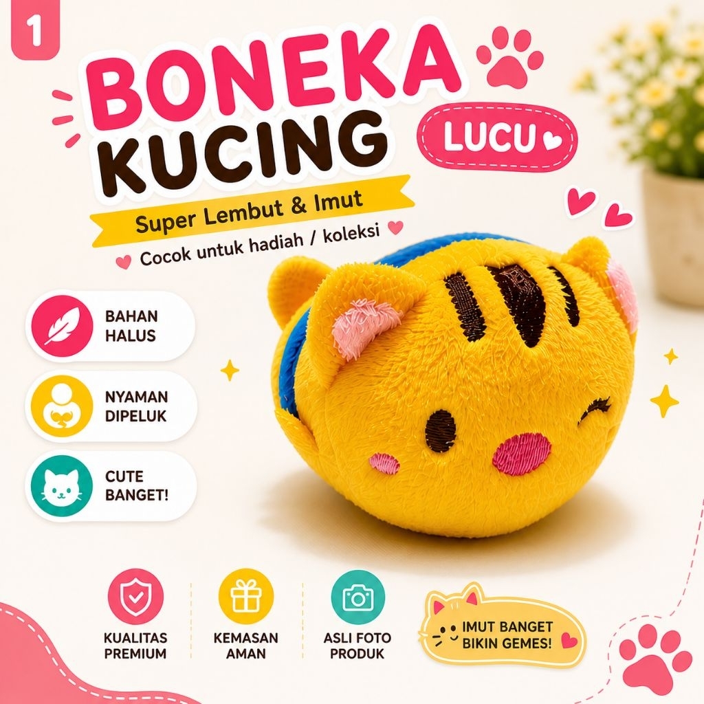Boneka Kucing Lucu Mini