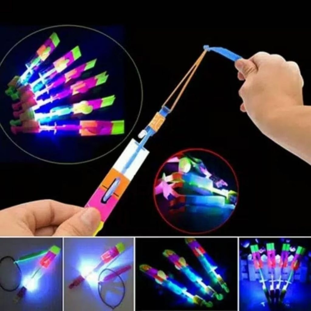Mainan Anak Kitiran Lampu/ Mainan Anak Slepet LED / Mainan Anak Kitiran Terbang Menyala / Mainan Bal