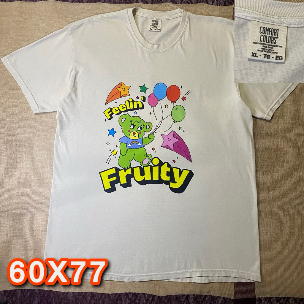 Kaos Vintage Style Comfort Colors White "Feelin Fruity" - Size XL second original