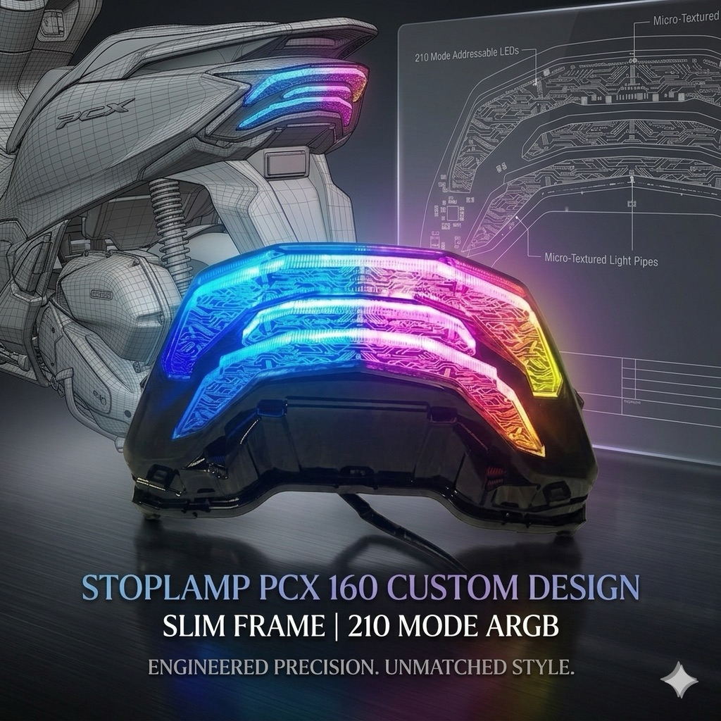 Stoplamp PCX 160 Slimframe Gozima Custom 210 Mode Bluetooth Fullset PNP - Lampu Belakang PCX160 2020