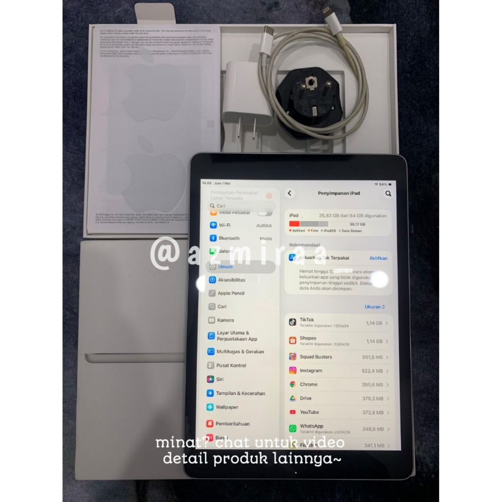 IPAD 9 SILVER 64GB WIFI ONLY IBOX D7PVG - PEMAKAIAN PRIBADI MASIH MULUS