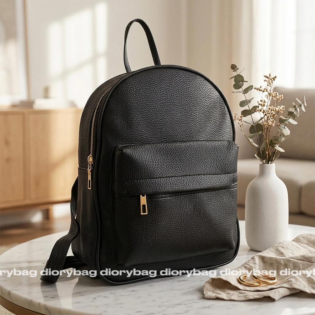 Ransel Maudy - Tas Ransel Wanita Casual - Tas Ransel Kulit Jeruk Medium Size
