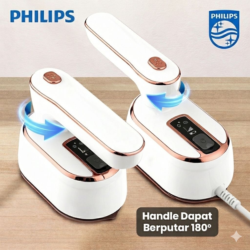 HOT DEALS Philips Setrika Uap Mini Portable Setrika 2in1 Setrika Mini Steamer 100ml Anti Lengket Uap