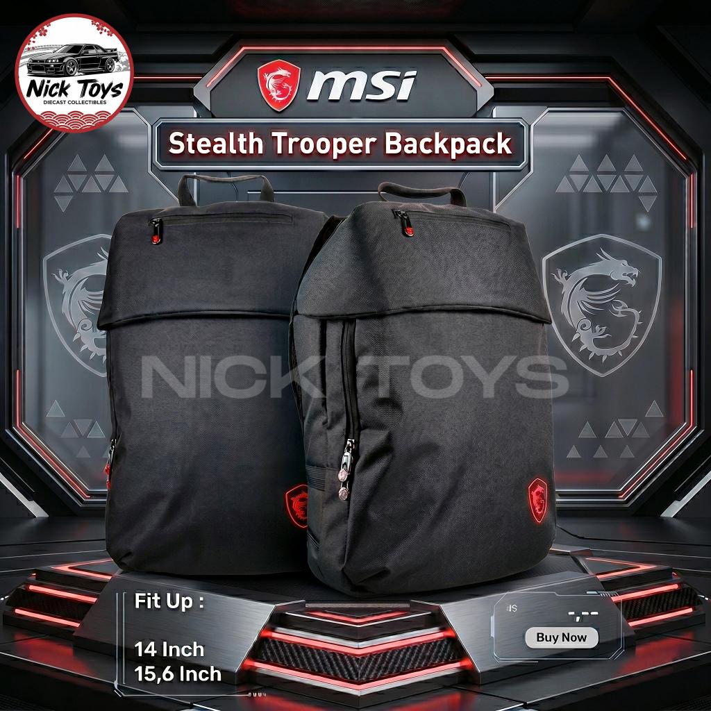 MSI STEALTH TROOPER TAS RANSEL GAMING BACKPACK FOR 15.6" LAPTOP (G34-N1XXX18-SI9) - ORIGINAL SEGEL /