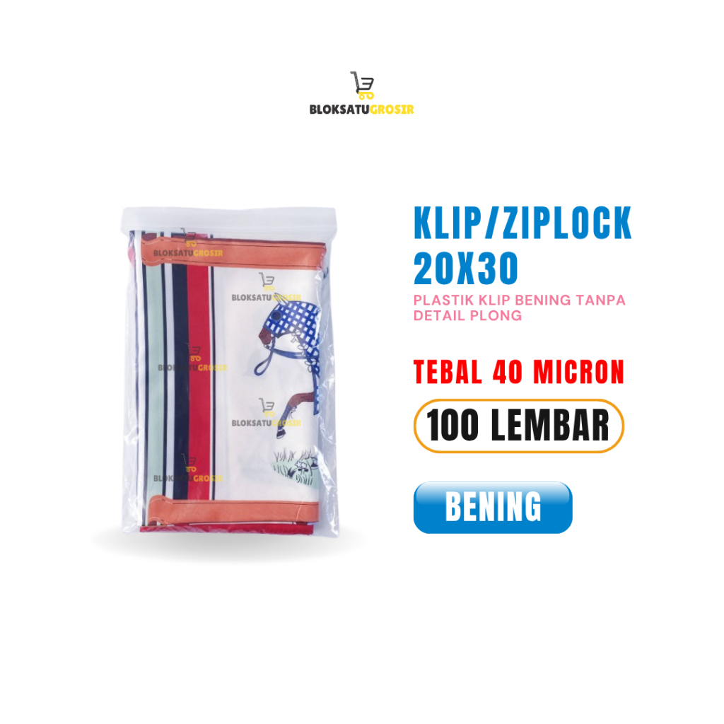 Plastik Klip Ziplock - Ziplock Plastik - Plastik Ziplock Kecil - Plastik Klip Tanpa Plong 20x30 40 m