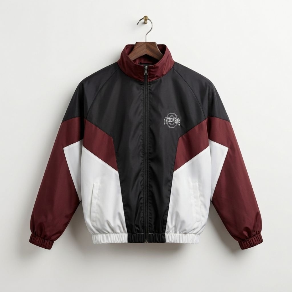 Onixeinside Jaket Retro Sport Kombinasi Jacket Pria Wanita