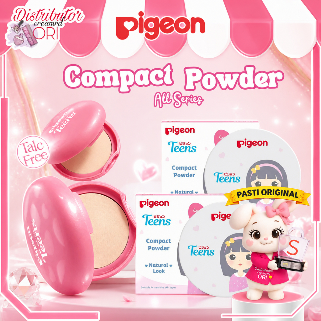 PIGEON Teens Compact Powder Natural Look 14Gr -Bedak Padat Remaja - Everyday Compact Powder