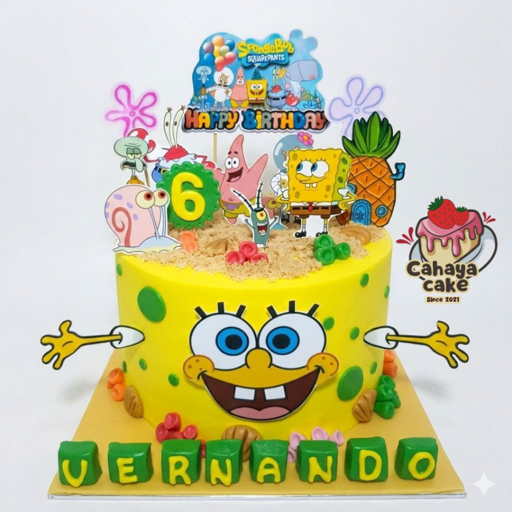 Spongebob Cake / Kue Ulang Tahun Karakter SpongeBob / Kue Ultah Anak Custom
