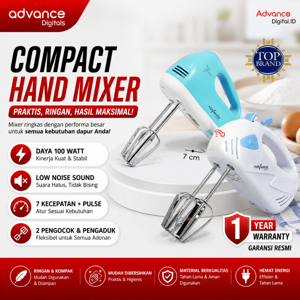 Advance Digitals - Compact Hand Mixer TIPE MX | Mixer tangan advance, hand mixer advance