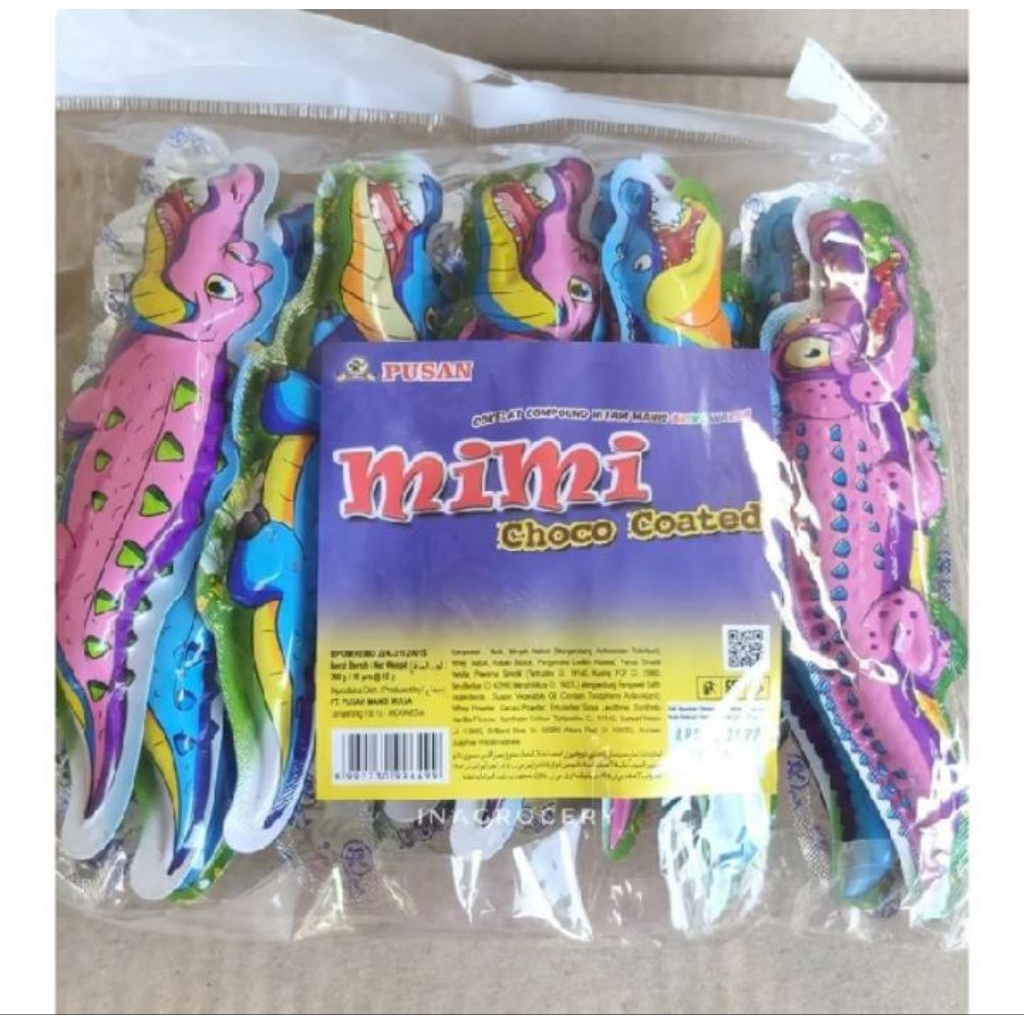 pusan mimi choco coated bentuk buaya isi 20