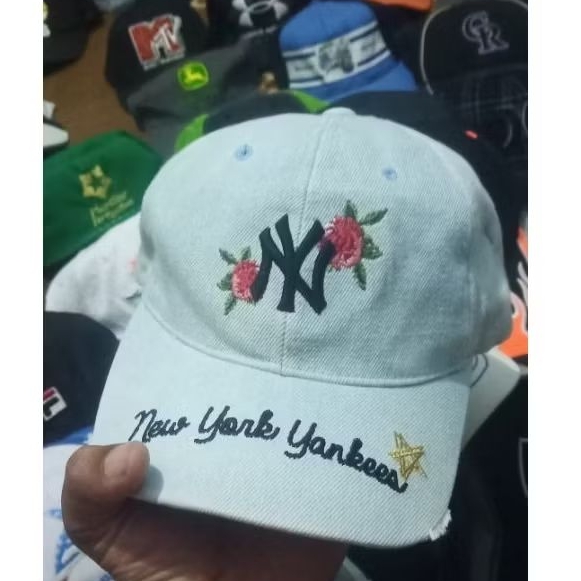 Topi MLB NY yankees denim ripet