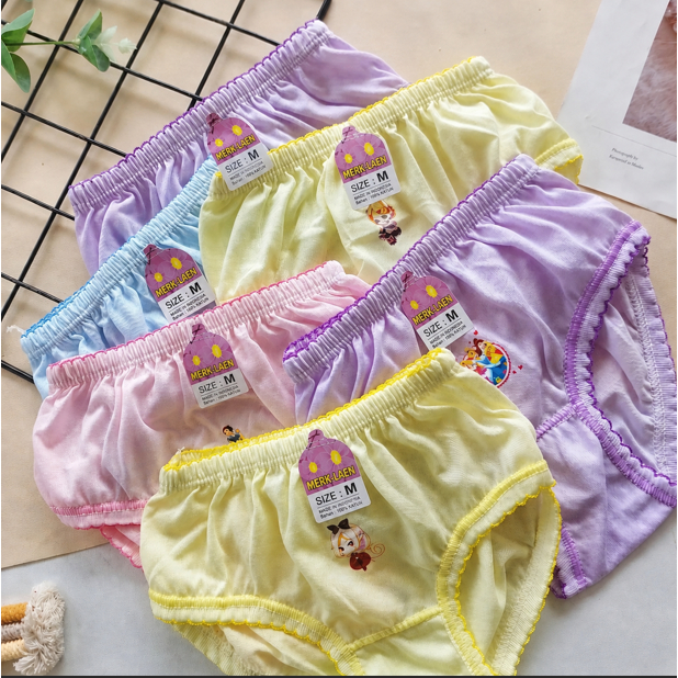 1 Lusin CD Celana Dalam Anak Perempuan Sempak Anak Cewek/ Grosir CD Anak katun lembut ,Motif Lucu