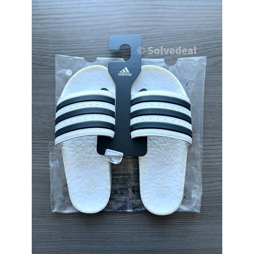 Sandal Adidas Adilette Boost Slides White Black Original Limited Edition Baru