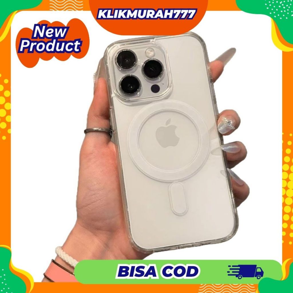 (KLIKMURAH777) Case iPhone Akrilik MagSafe Transparan Anti Kuning Slim Clear Case