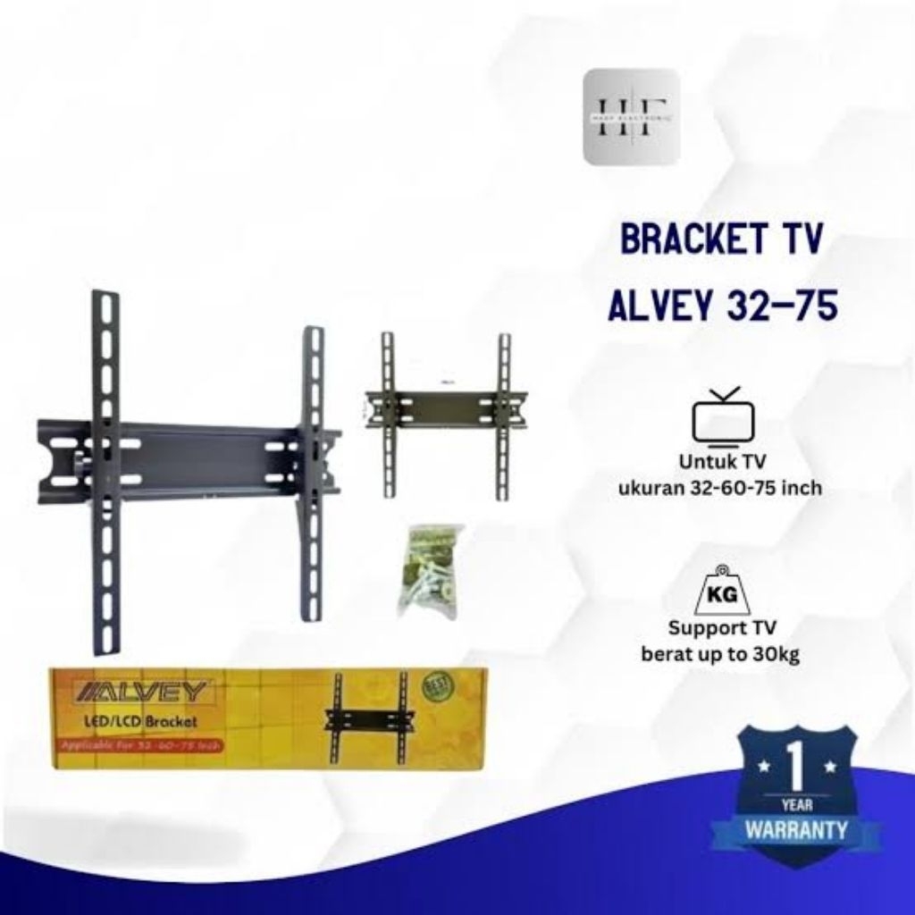 Alvey Bracket TV 32-60-75 Inci untuk TV LED/LCD