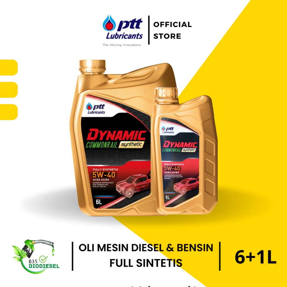 PTT 5W-40 DYNAMIC COMMONRAIL FULLY SYNTHETIC 7 LITER Original MADE IN THAILAND - PELUMAS OLI MESIN M