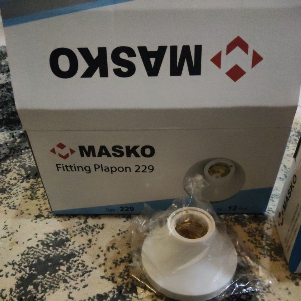 TERMURAH - FITTING PLAFON  BULAT FITTING LAMPU BULAT MASKO 229