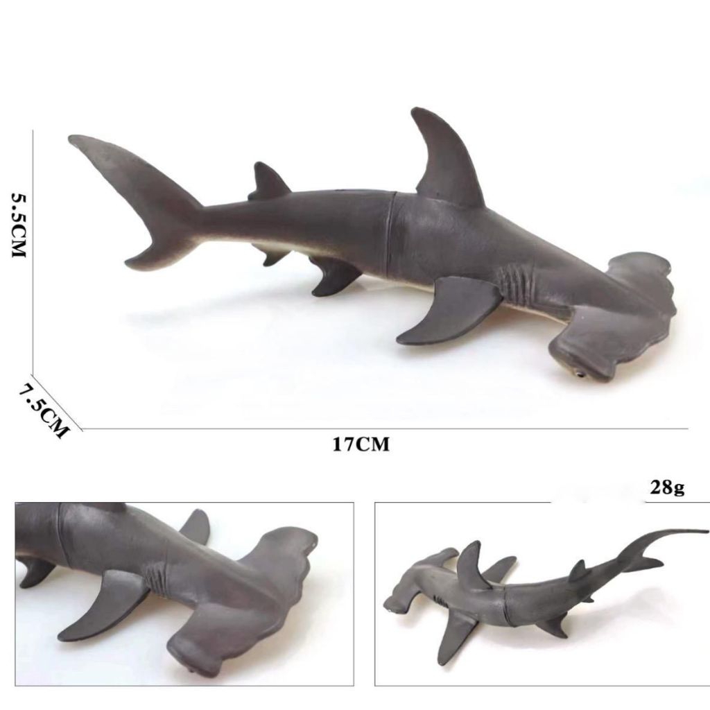 Mainan ikan hiu martil - miniatur ikan hiu martil - pajangan hiu martil - koleksi hiu martil - maina