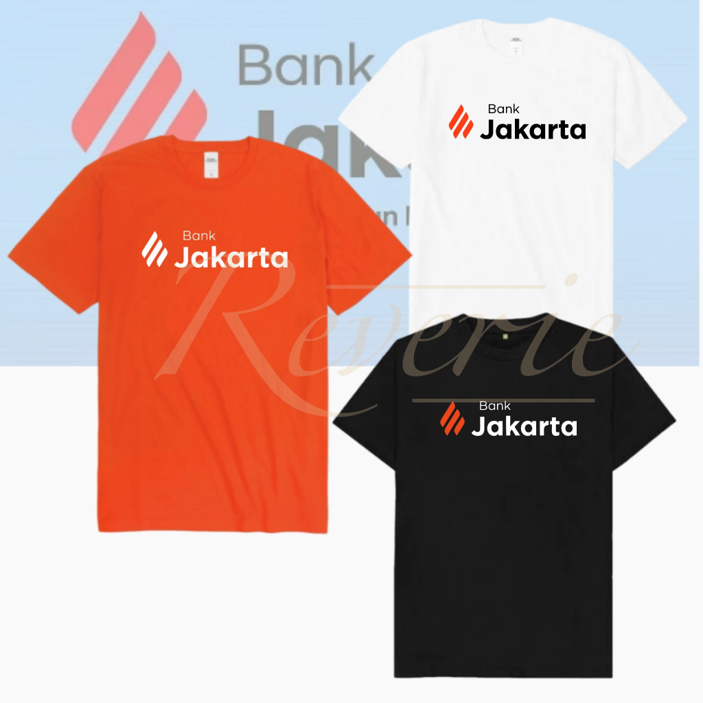 TSHIRT KAOS BANK JAKARTA NEW LOGO BAJU BANK DKI SERAGAM STAFF KARYAWAN KANTOR CABANG PUSAT KCU KCP