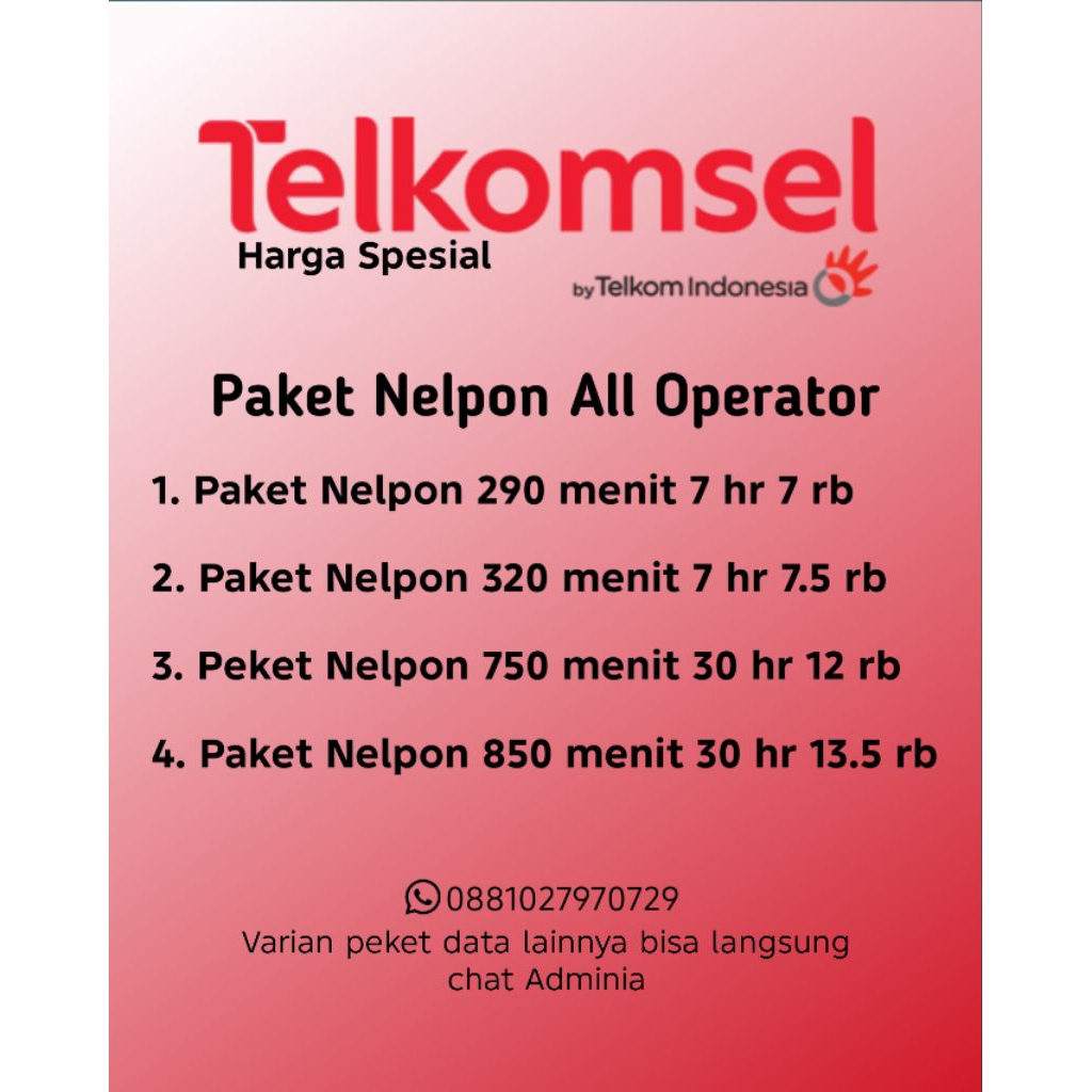 Paket Nelpon All Operator dari Telkomsel 7 hari