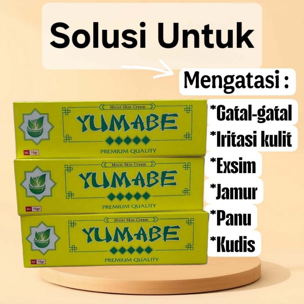 Paket 3 PCS Salep YUMABE mengatasi iritasi gatal gatal kudis jamur panu