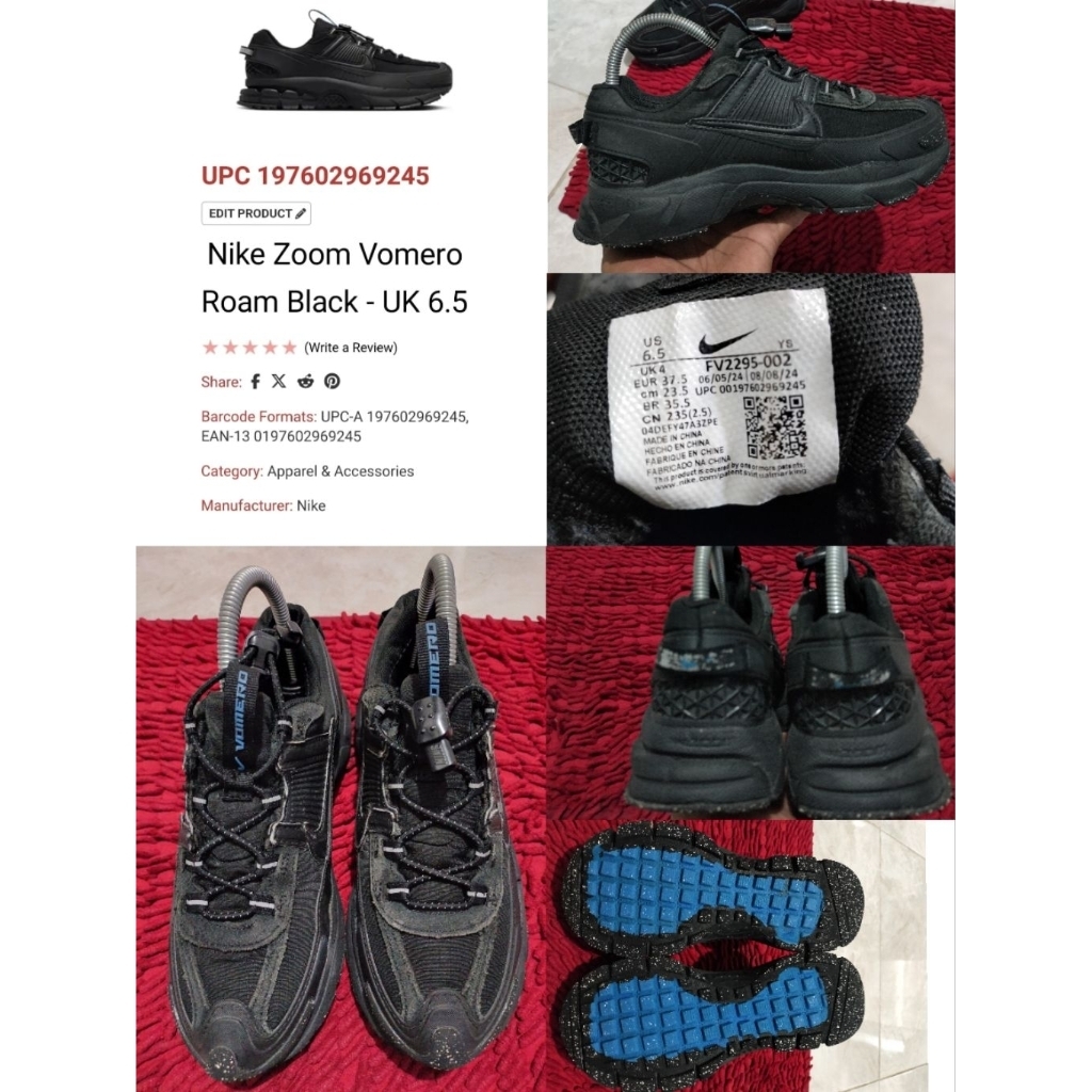 Sepatu Preloved Second Original Nike Zoom Vomero Size 37